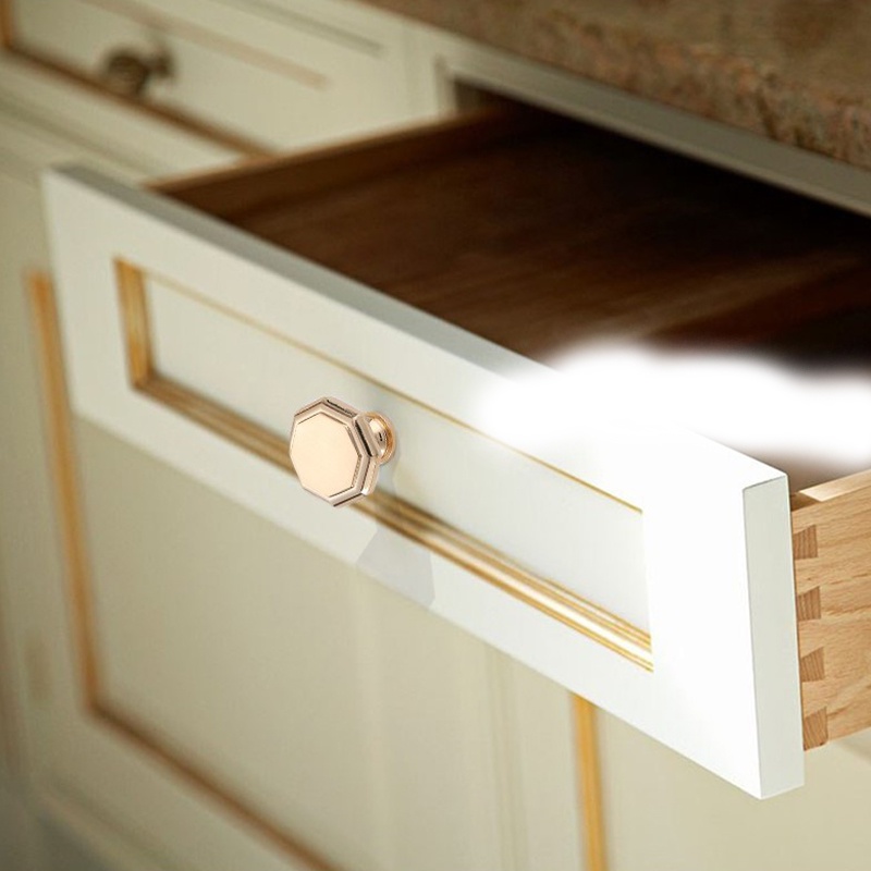 Tay Nắm Cửa Tủ Màu Vàng Hồng Phong Cách Châu Âu Sang Trọng DIY