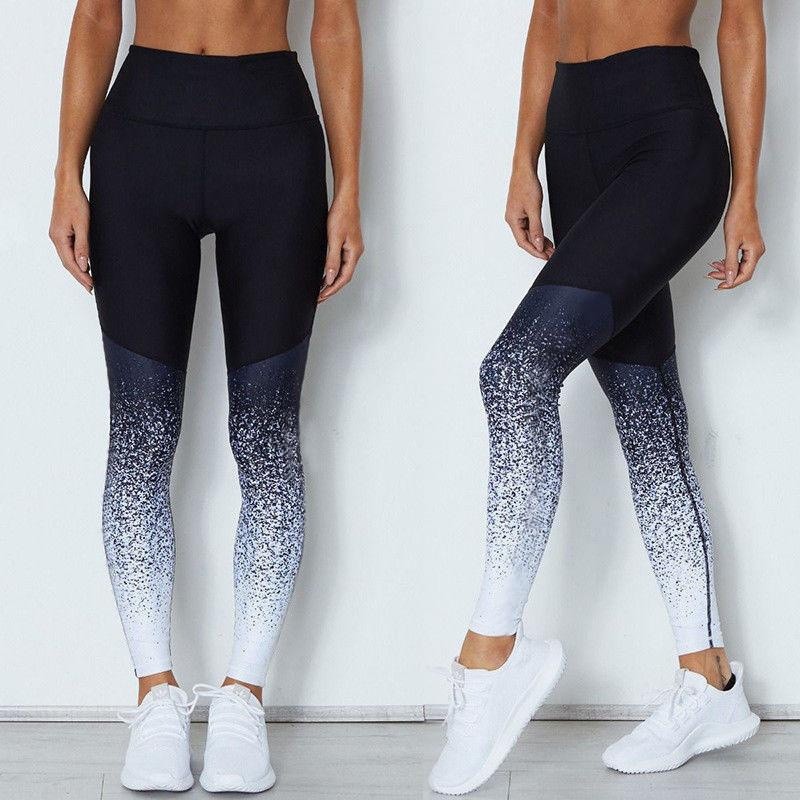 Women's Printed High Waist Running Tights Joggers Female Running Leggings