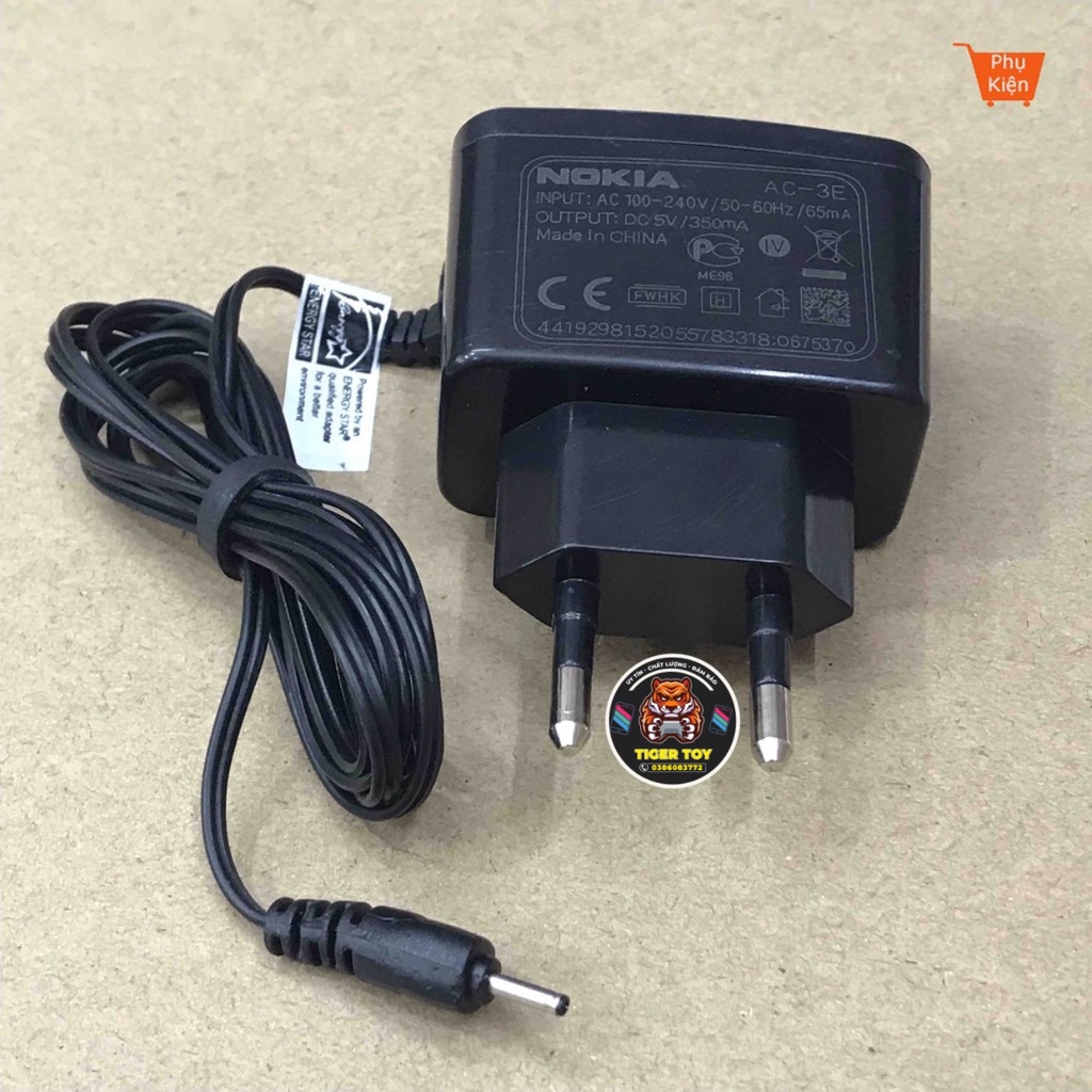 Sạc Nokia chân kim loại tốt, dây sạc Nokia 1280, sạc điện thoại Nokia có tem đỏ