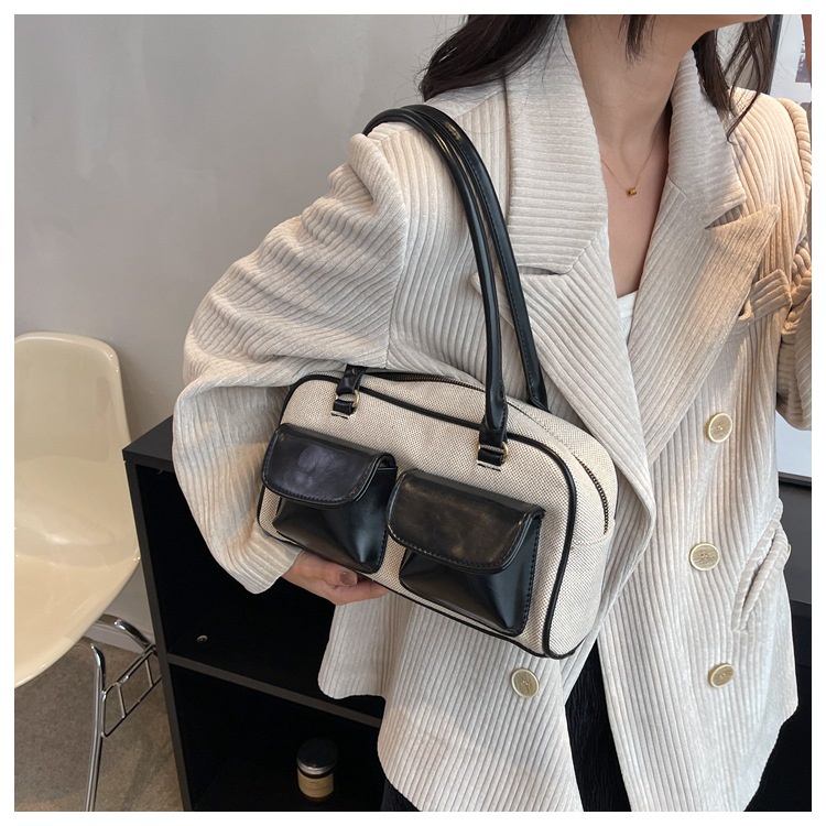 Túi Xách Vải Canvas Thiết Kế Cỡ Lớn Phong Cách Retro Thời Trang Cao Cấp