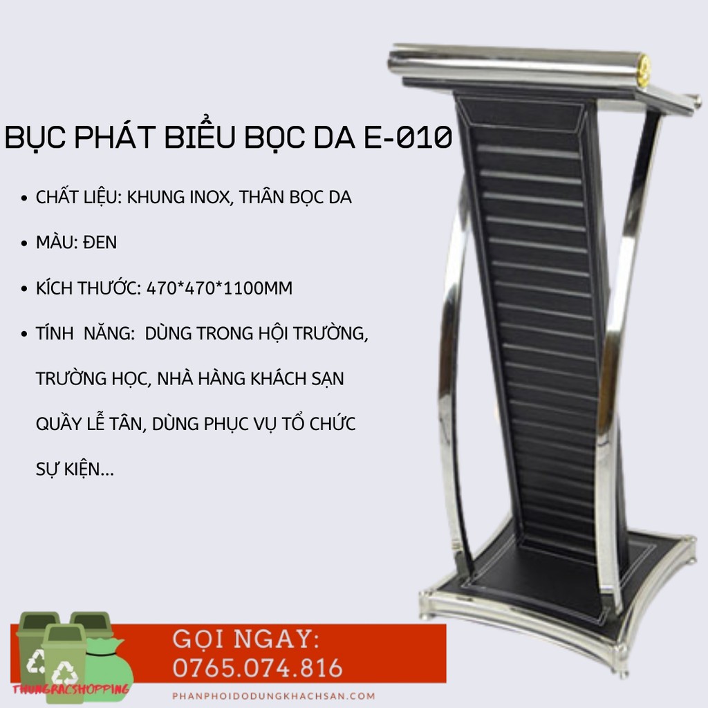 *FREESHIP* BỤC PHÁT BIỂU BỌC DA MÀU ĐEN E-010