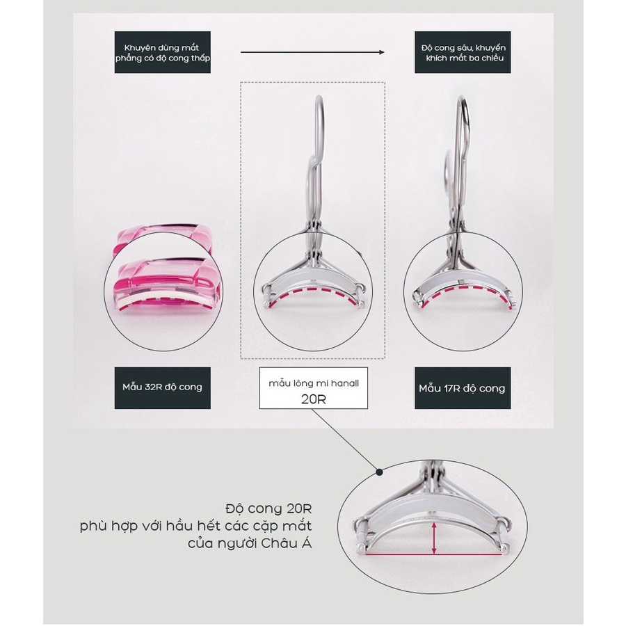 [Rom&amp;nd] Bấm mi tạo mi siêu cong tự nhiên Hàn Quốc Romand Han All Eyelash Curler