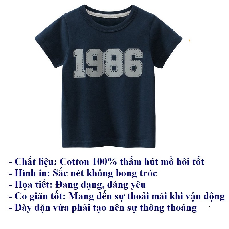 Quần áo trẻ em cộc tay mùa hè áo thun cho bé trai SKIDS