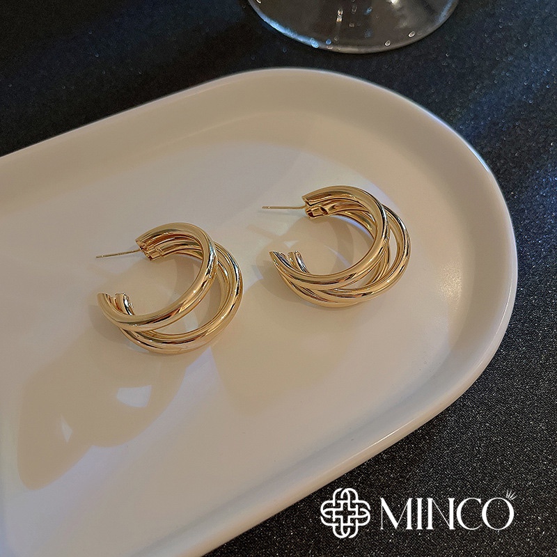 Bông tai Nữ Xinh Minco Accessories bạn gái khuyên tai nhiều vòng thời trang trang sức yêu thích sành điệu cho nữ BT208