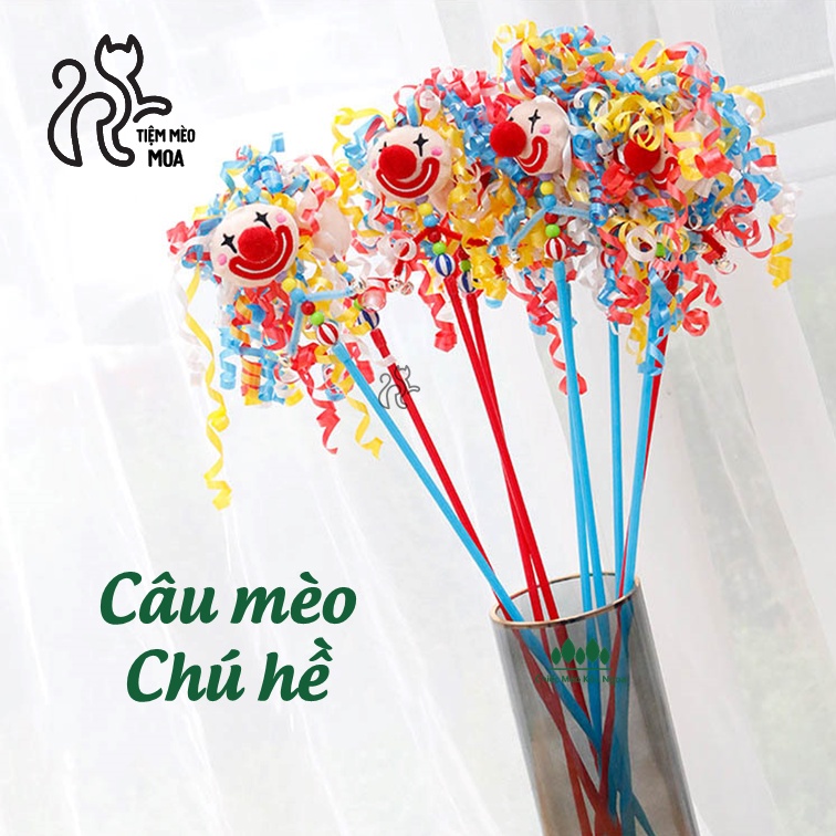 Câu mèo chú hề vui nhộn nhiều màu sắc - Đồ chơi cho mèo - Tiệm Mèo Moa
