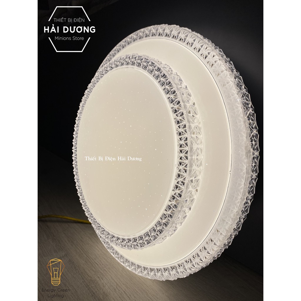 Đèn led ốp trần decor cao cấp 40cm 24w điều khiển từ xa - 3 chế độ ánh sáng - Tăng giảm ánh sáng - Có video đính kèm