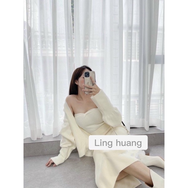 Sét áo khoác len cadigan hàng quảng châu cao cấp