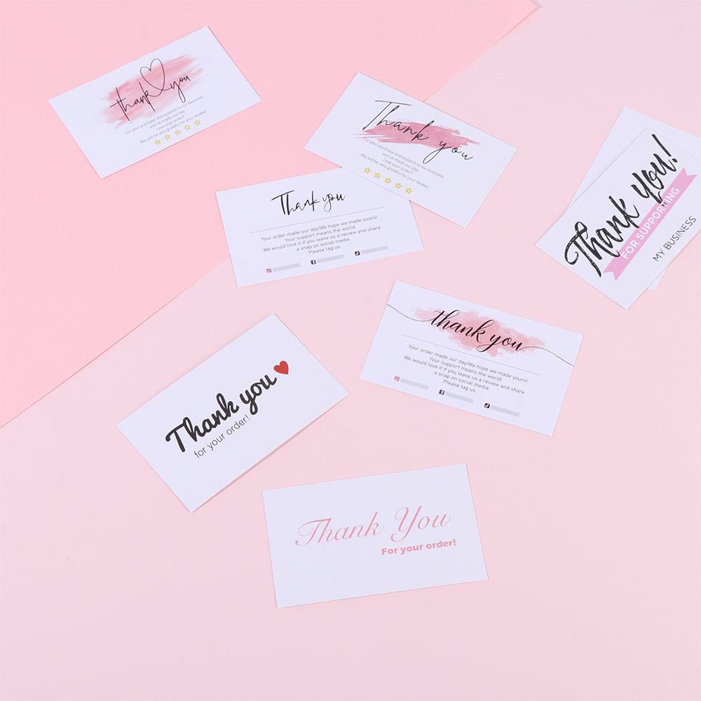 LEISURE Gói 30 Tấm Thiệp &quot;Thank You For Your Order&quot; Màu Nước Hồng