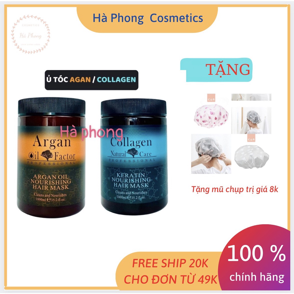 Kem ủ tóc ARGAN OIL COLLAGEN 1000ML - Ủ hấp tóc cung cấp dưỡng chất ARGAN OIL COLLAGEN 1000g