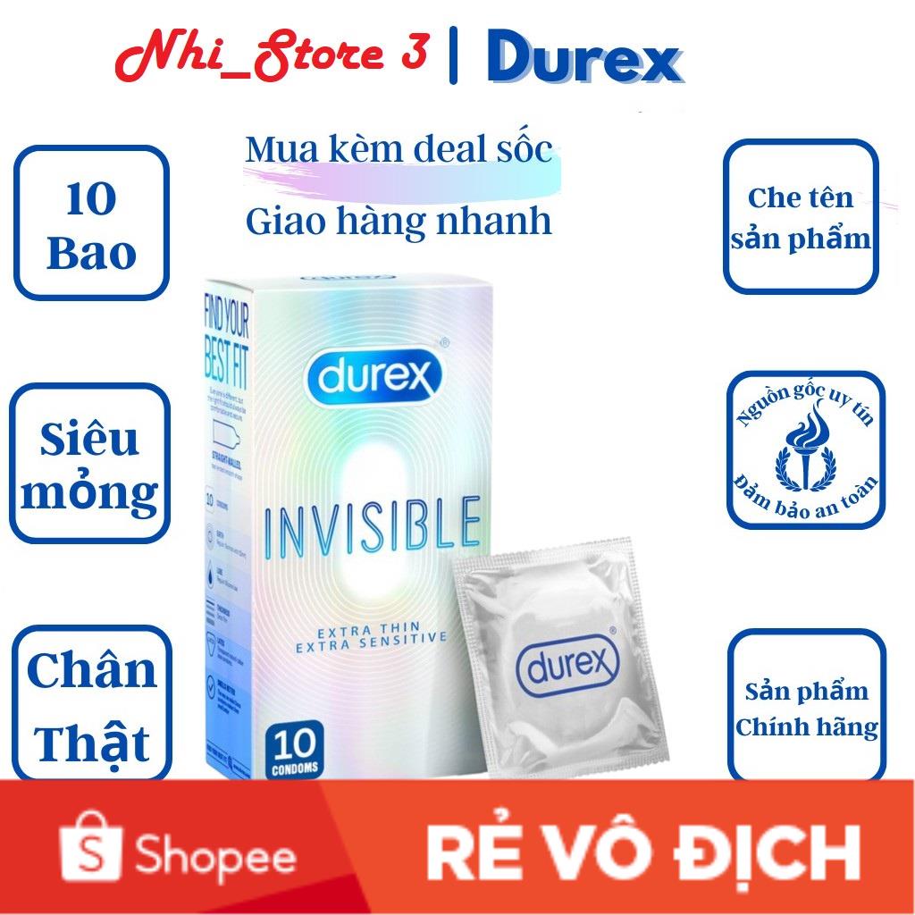 Bao cao su Invisible Extra Thin Extra Sensitive Của hãng Durex , Siêu mỏng - Hàng Chính Hãng _Nhi_Store3