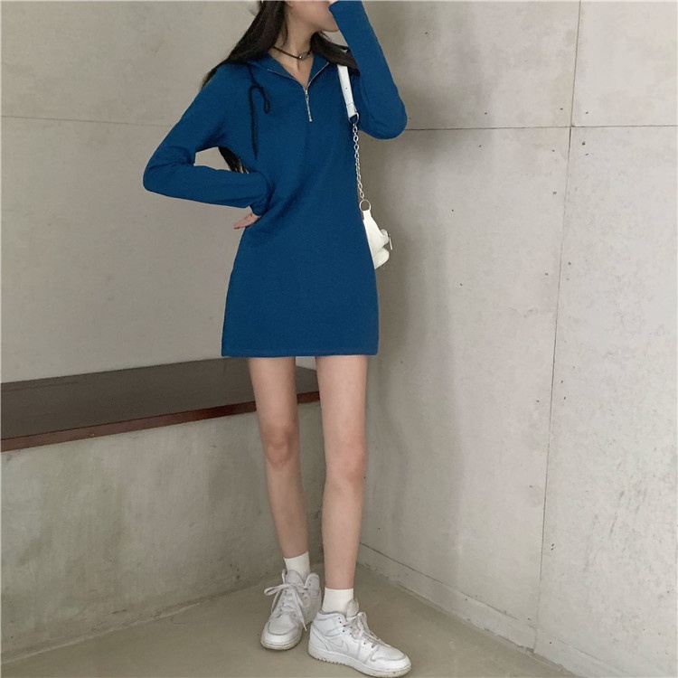 Đầm Hoodie Thiết Kế Đơn Giản Thời Trang Theo Phong Cách Hàn Quốc Cho Nữ