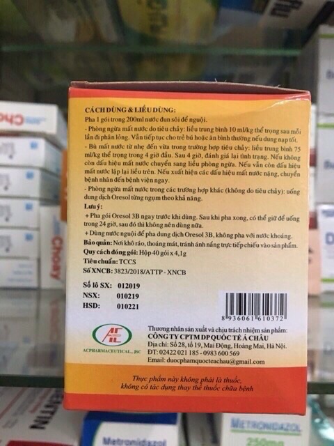 Bột pha uống Oresol -3B bù nước và chất điện giải