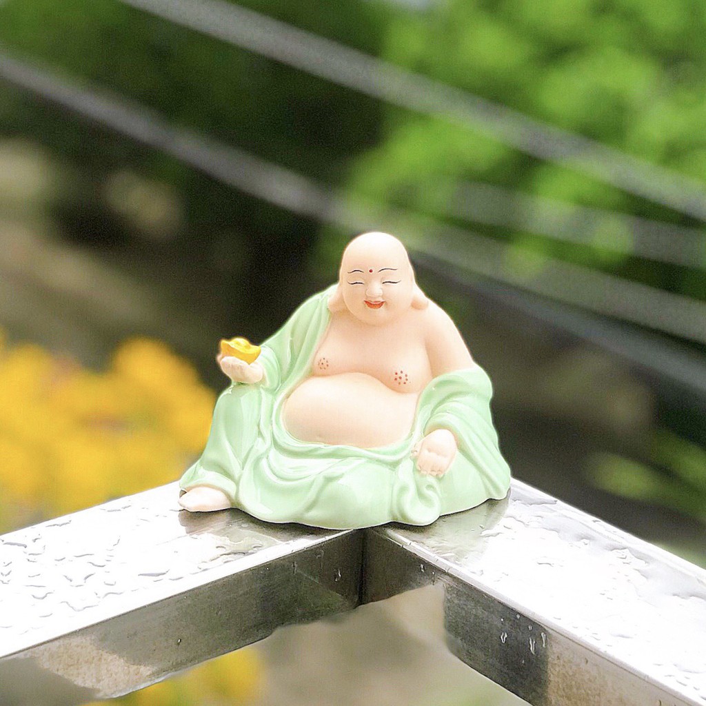 Tượng phật Di Lặc ngồi gốm sứ phong thủy, thích hợp để xe hơi | BigBuy360 - bigbuy360.vn