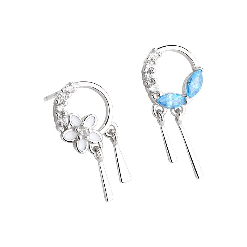 Bông tai bạc dành cho nữ khuyên tròn đính đá sang trọng ANTA Jewelry - ATJ7030B