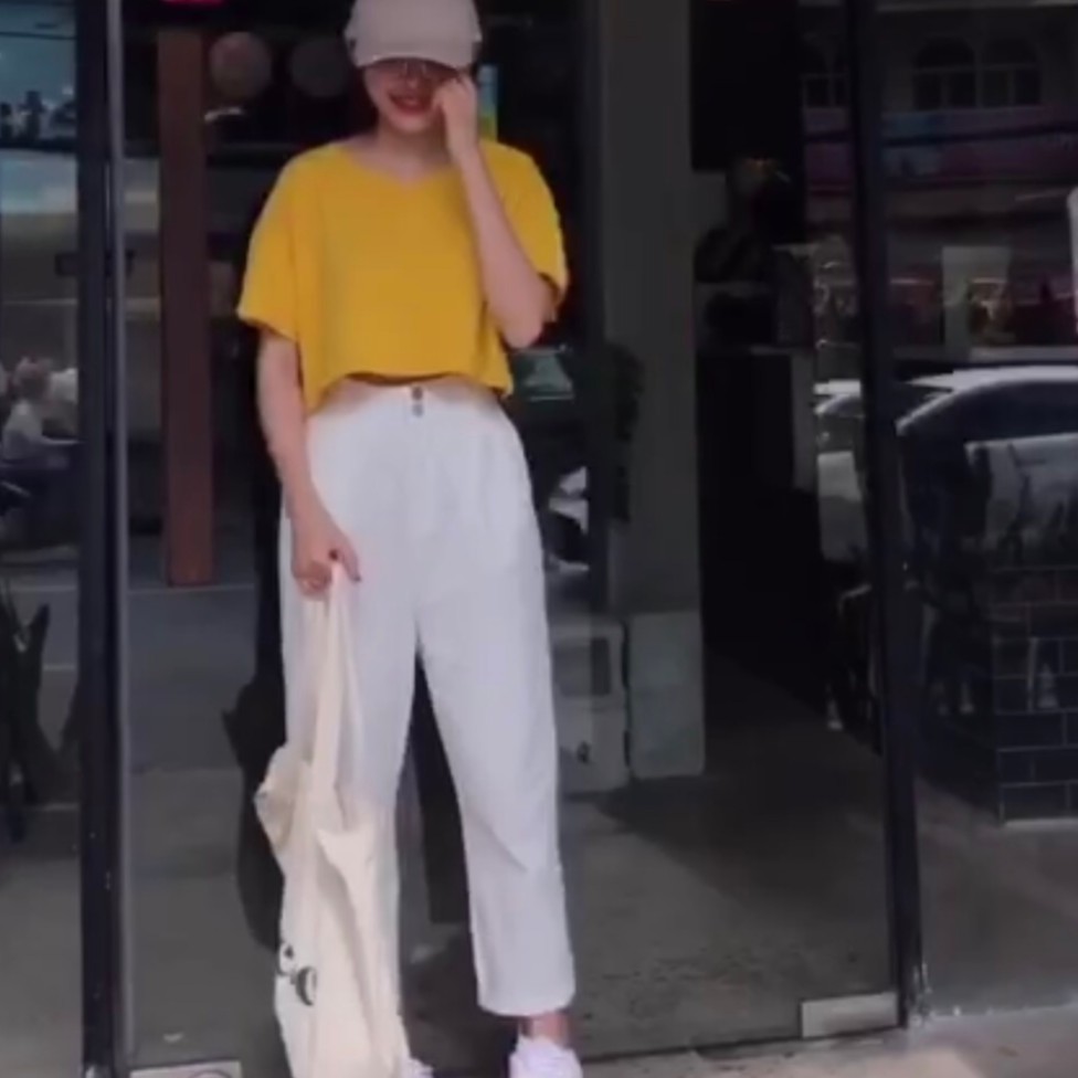 ÁO CROPTOP CỔ TIM VÀNG MUSTARD BASIC HOT