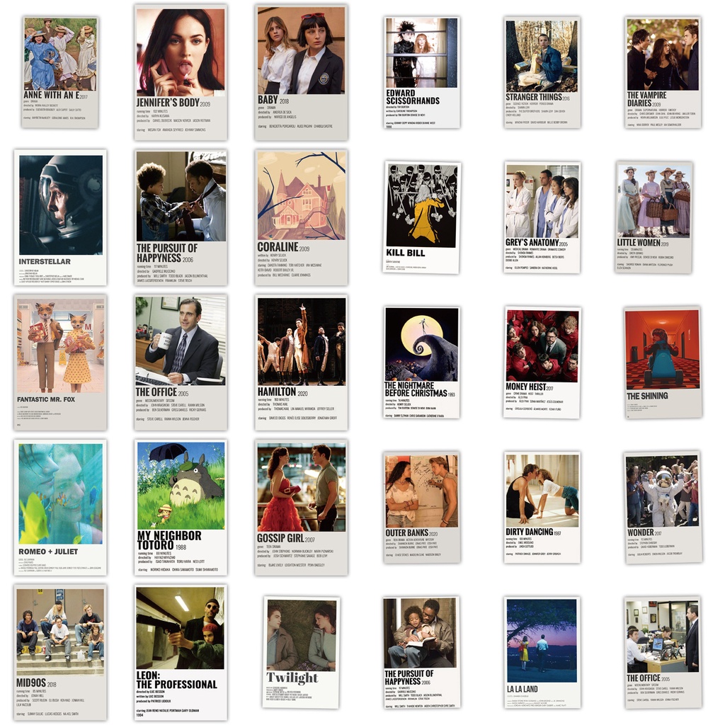 JOJO· Bộ Hình Dán Chống Thấm Phim Cổ Điển, 64 tờ/bộ