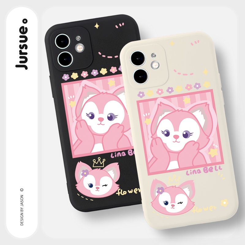Ốp lưng JURSUE mềm hoạt hình dễ thương đẹp đen cho iPhone 13 12 11 Pro Max SE 2020 X XR XS 8 7 ip 6S 6 Plus kute Y1771