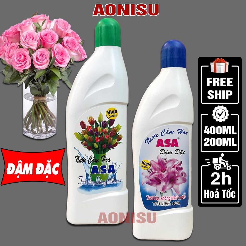 Nước Cắm Hoa Asa Đậm Đặc 400ml / 200ml CHÍNH HÃNG - Đồ Cắm Hoa Tươi Lâu Không Thối Nước Aonisu