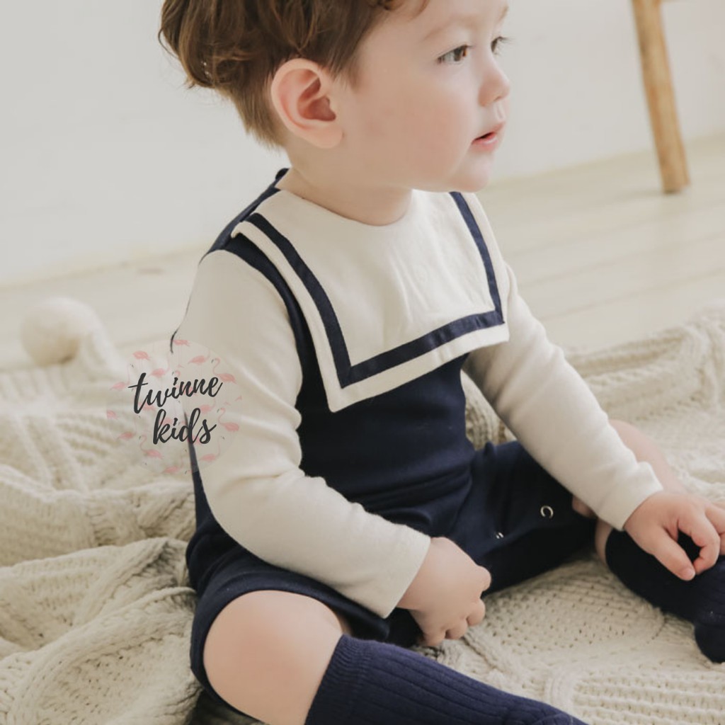 [Charlie Baby] Bộ đồ liền thân công tử, bodysuit sơ sinh chất liệu cotton co giãn cho bé trai 3-24 tháng