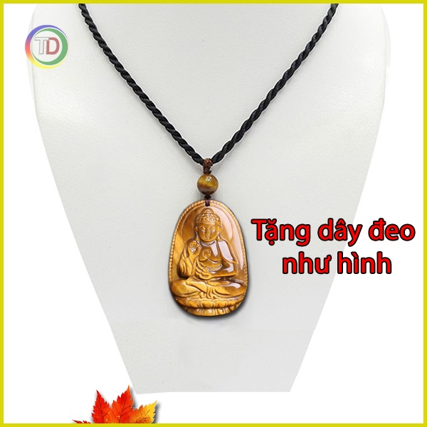 Mặt dây chuyền đá phong thủy Phật Bản Mệnh hộ mệnh cho 12 con giáp - Tặng dây đeo - Mặt dây chuyền bình an TD Store