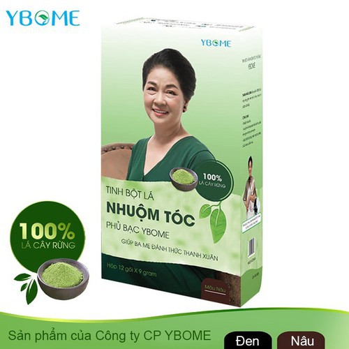 Thuốc Nhuộm Tóc Thảo Dược Phủ Bạc Tại Nhà Màu Nhuộm Tóc Đen, Nâu Được Làm Từ Bột Lá Nhuộm Tóc Tự Nhiên Ybome