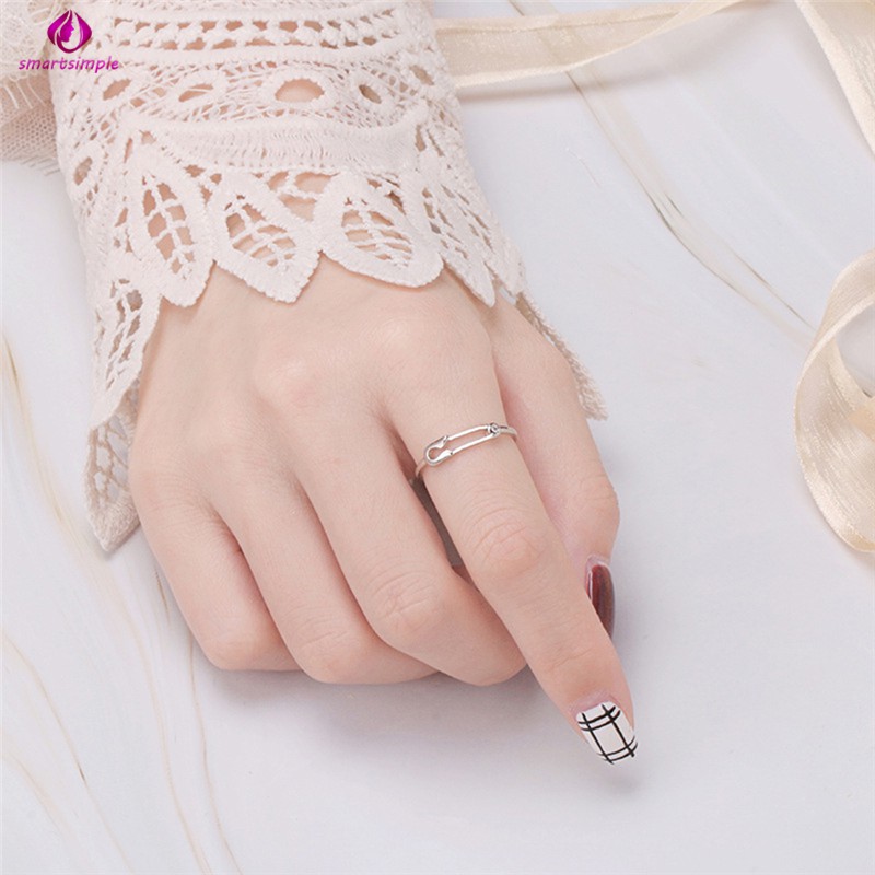 Nhẫn Mở Đính Đá Zircon Sáng Tạo Cho Nữ