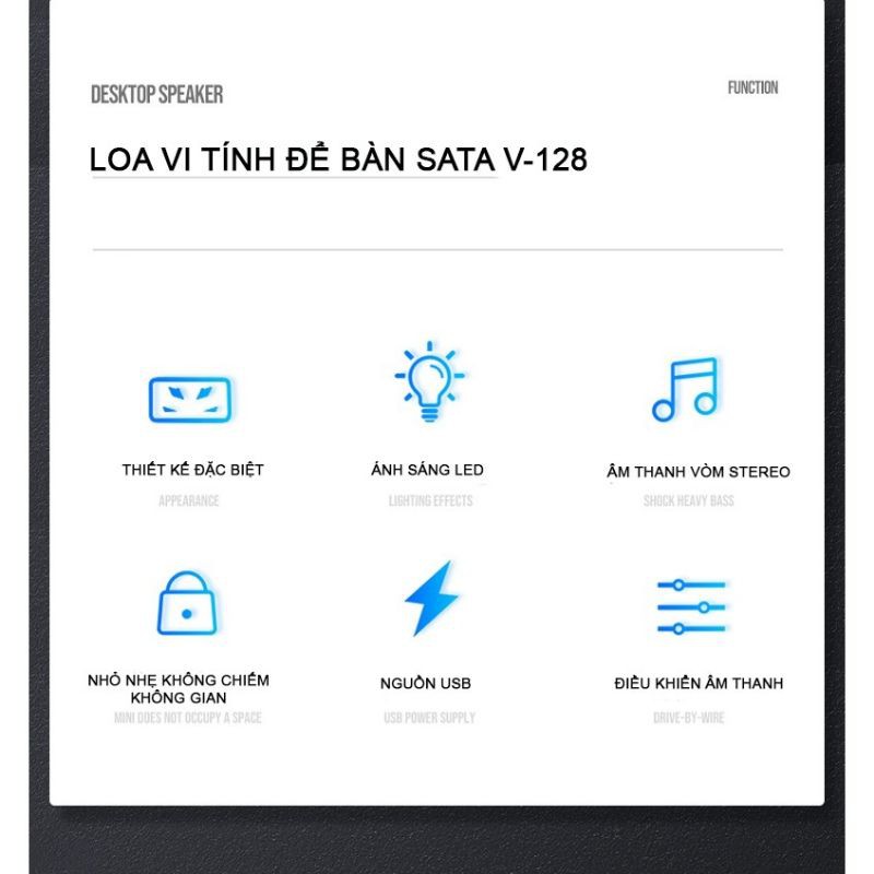 Loa vi tính SADA V-128 âm Bass Trầm nổi loa di động Eagle Eye dùng cho điện thoại máy tính laptop