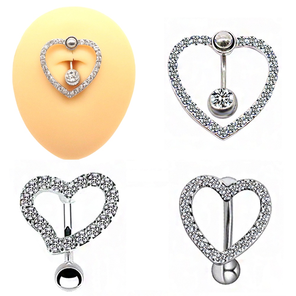 1 Khuyên RốN HìNh Chữ ThậP / ThậP ĐíNh Đá BằNg ThéP Không Gỉ