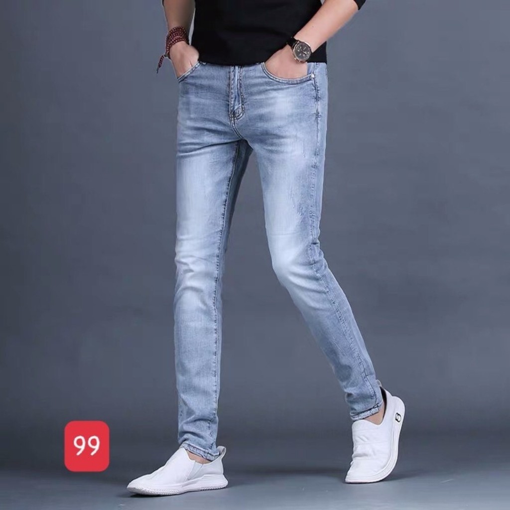 Quần Jean Nam Chất Bò Cao Cấp AD99JM Xanh Sáng Trẻ Trung Thời Trang