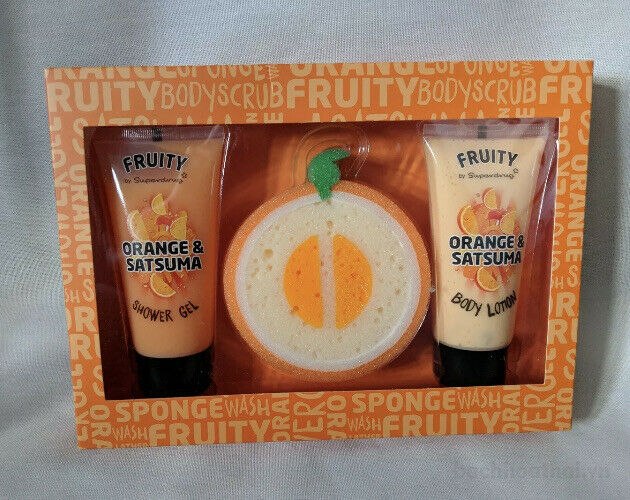 Set sữa tắm + sữa dưỡng thể + bông tắm tạo bọt Fruity Orange &amp; Satsuma Thái Lan