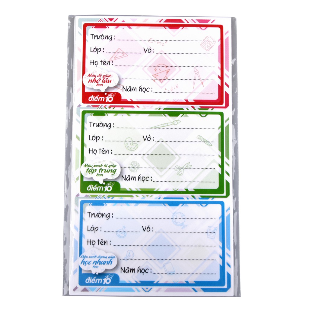 Nhãn vở Điểm 10 Thiên Long TP-NBL01 4 xấp