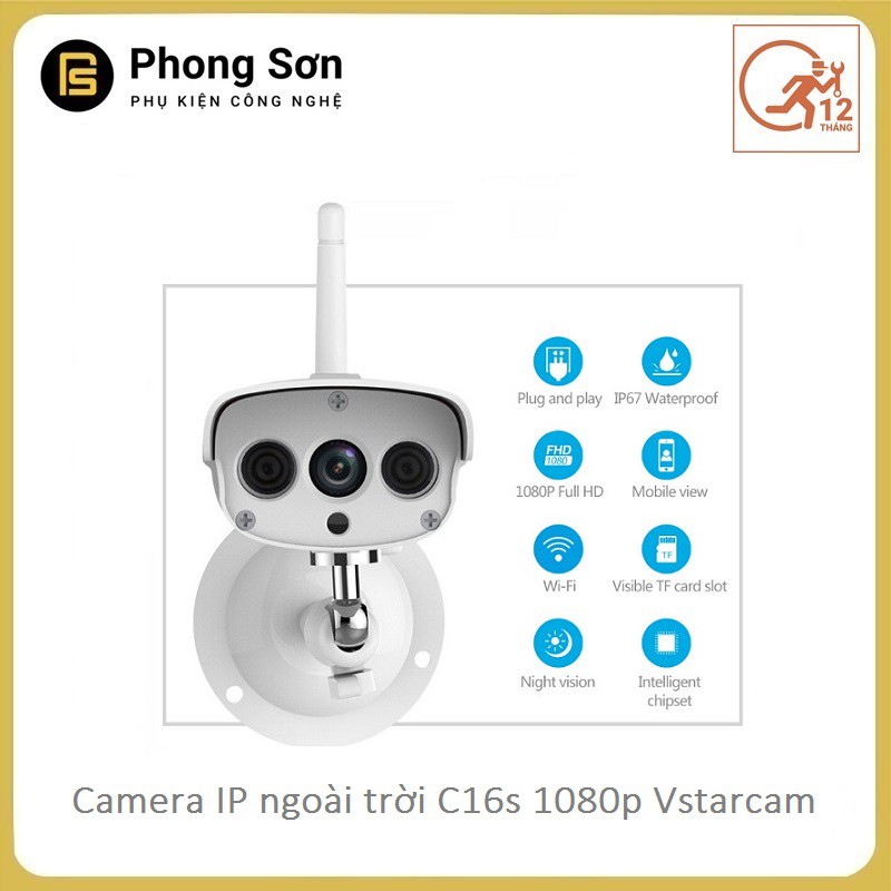 Camera Wifi IP C16s 1080p Ngoài trời Vstarcam