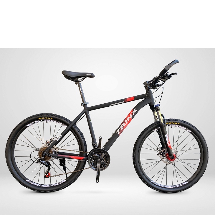 Xe đạp địa hình TrinX M136, Khung sườn hợp kim nhôm, Bộ truyền động Shimano, Bánh xe 26x1.95"27TPI, Màu đỏ đen