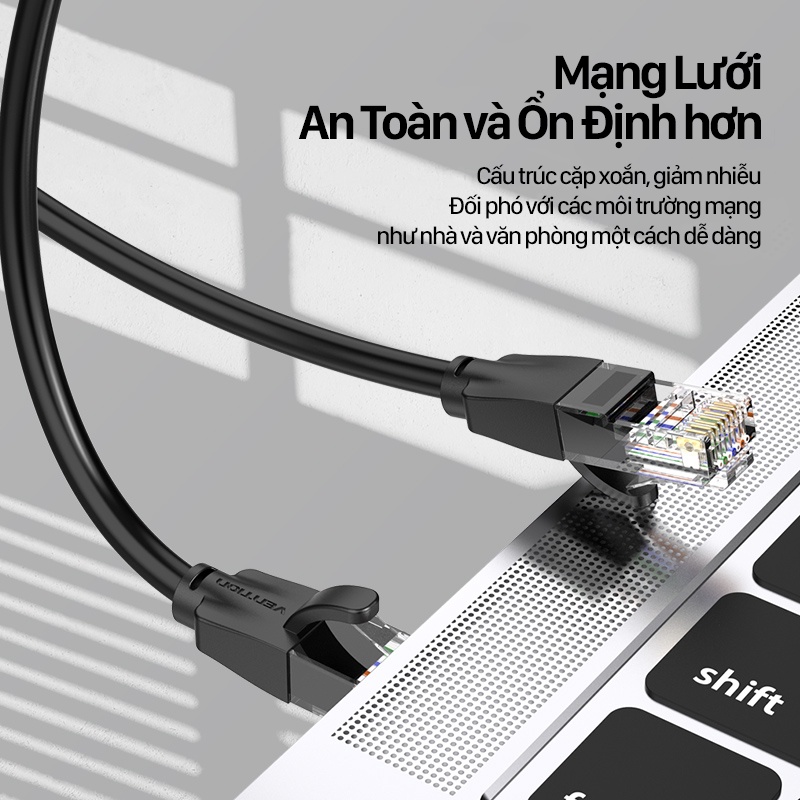 Dây mạng bấm sẵn 2 đầu Cat6 5m 10m 15m tốc độ cao pc Dây cáp mạng Lan ngoài trời UTP CAT 6 RJ45 Vention