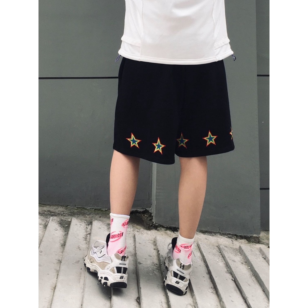 Quần Short Ống Rộng Phong Cách Hip Hop Đường Phố Mỹ 【ZHELIHANGFEI】 / star Cho Nữ