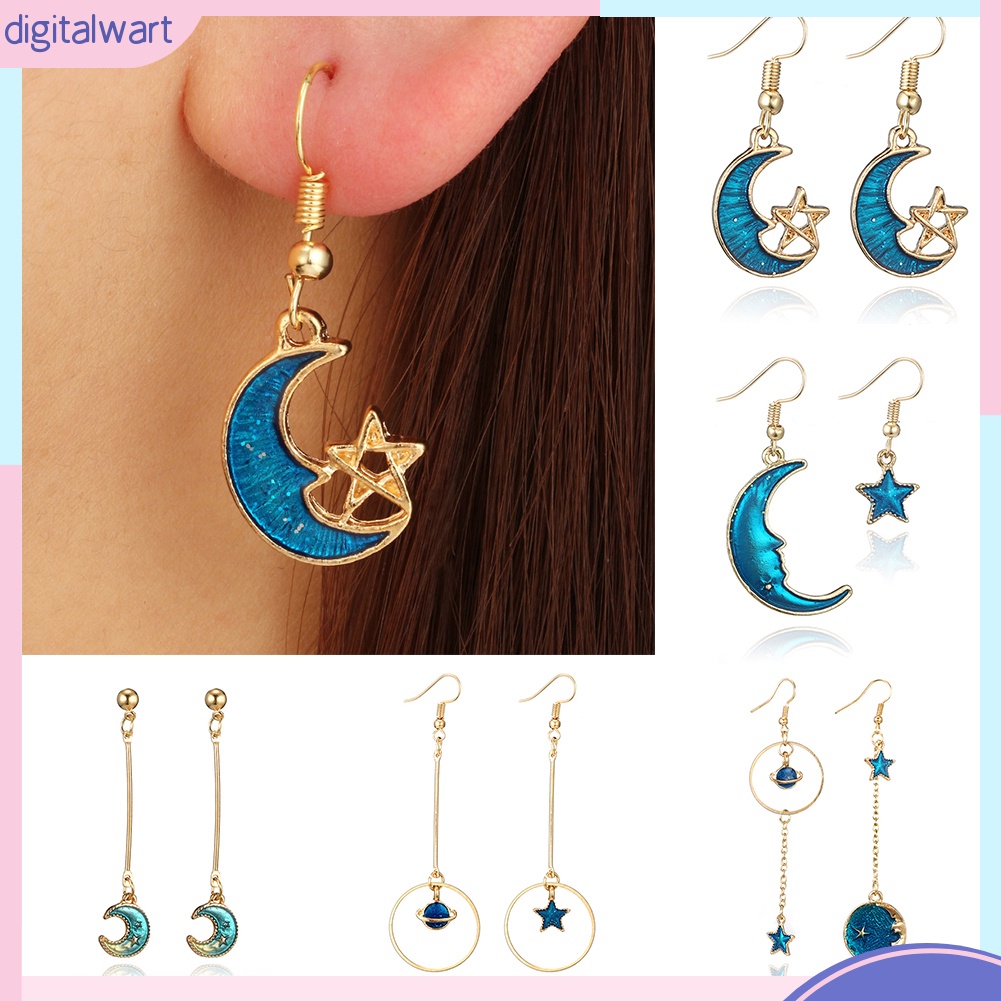 Khuyên Tai Dài Hình Trăng / Sao Xinh Xắn Dành Cho Nữ