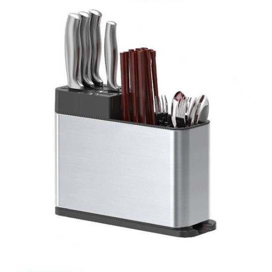 Kệ Đựng Dao Đũa Thìa Inox 304 Chống Rỉ Có Rãnh Thoát Nước Phía Dưới Bảo Quạn Dụng Cụ Nhà Bếp Gọn Gàng Sạch Sẽ