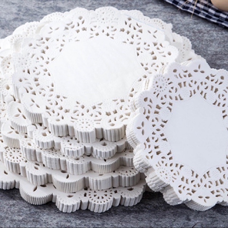 30tờ giấy lót Ren trang trí  bánh 8.5cm