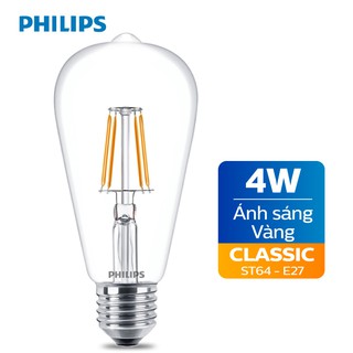 BÓNG ĐÈN PHILIPS LED CLASSIC 4W 2700K E27 ST64