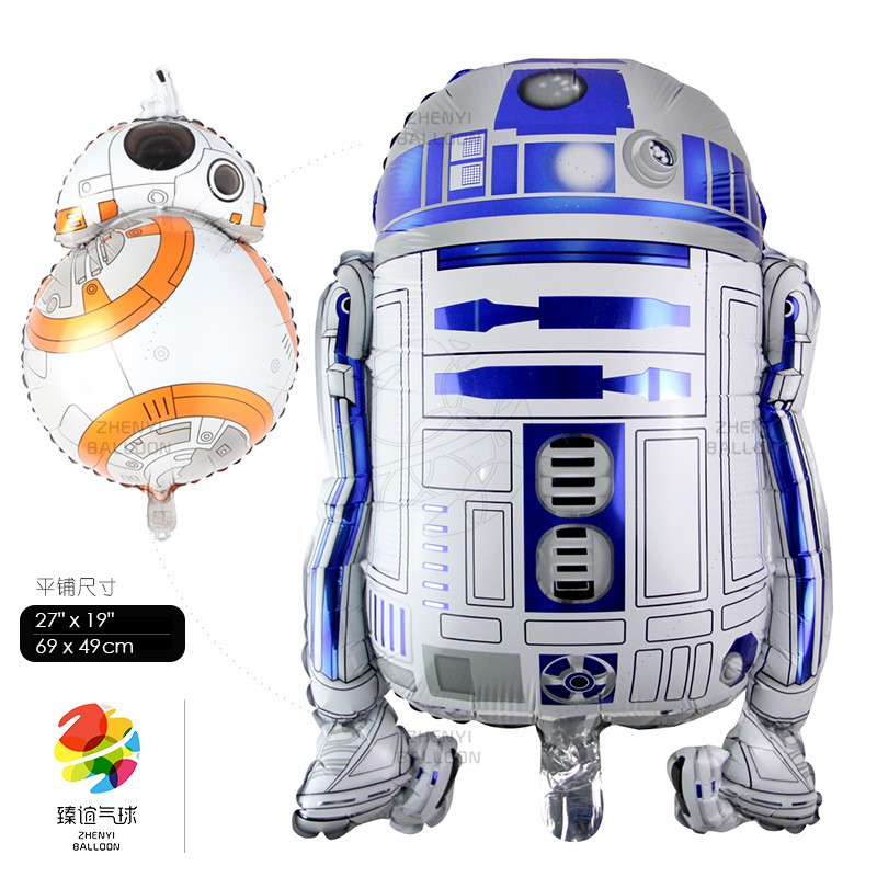 Bong Bóng Rô Bốt R2D2 BB8 27 inch Hình STAR WARS Trang Trí Tiệc Sinh Nhật / Đám Cưới
