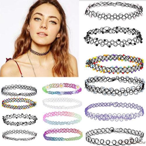 12 Choker bằng nhựa có thể kéo giãn tiện lợi
