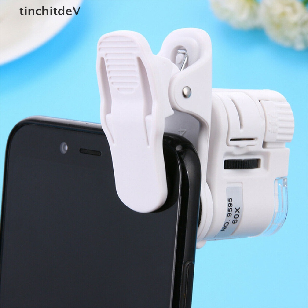 Kính Lúp Phóng Đại 60 Lần Kẹp Điện Thoại Có Đèn LED UV