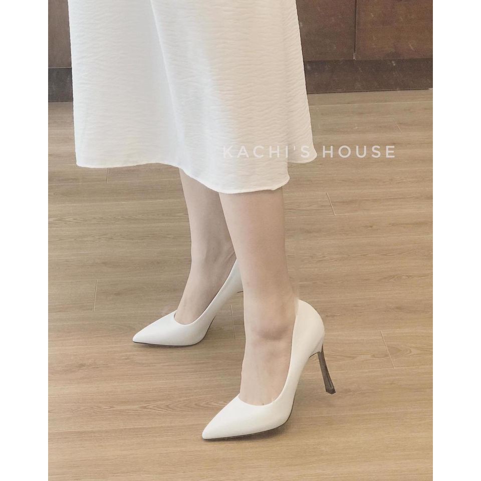 Giày cao gót vân kim tuyến mũi nhọn gót tráng gương 8cm mẫu 255-9 – Kachi House