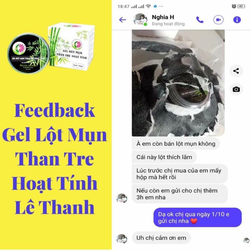 Gel lột mụn đầu đen mũi than tre hoạt tính Lê Thanh