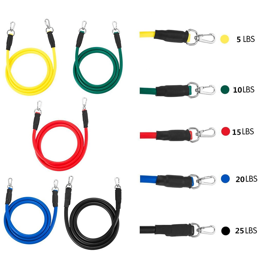 Bộ 5 Dây Ngũ Sắc Kháng Lực Đa Năng Tập Full Body Tại Nhà - Dụng Cụ Tập Gym Cao Cấp