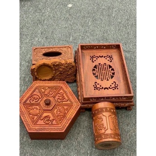 Gạt tàn gỗ khắc rồng