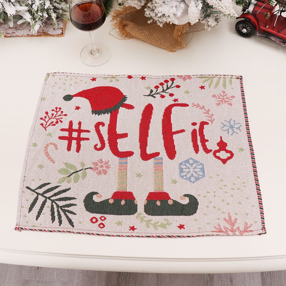 【FOR BIG SALE】Table Mat Runner Table Christmas Deer Cotton And Linen Embroidered Table