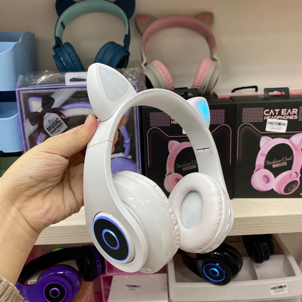 Tai nghe bluetooth, tai nghe mèo, tai nghe không dây chơi game hxz shop bảo hành 1 năm