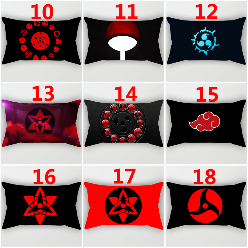 Vỏ gối hình chữ nhật 30x50cm in họa tiết Naruto độc đáo trang trí nhà ở