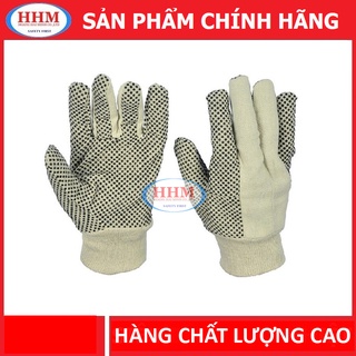 Găng tay vải phủ hạt nhựa